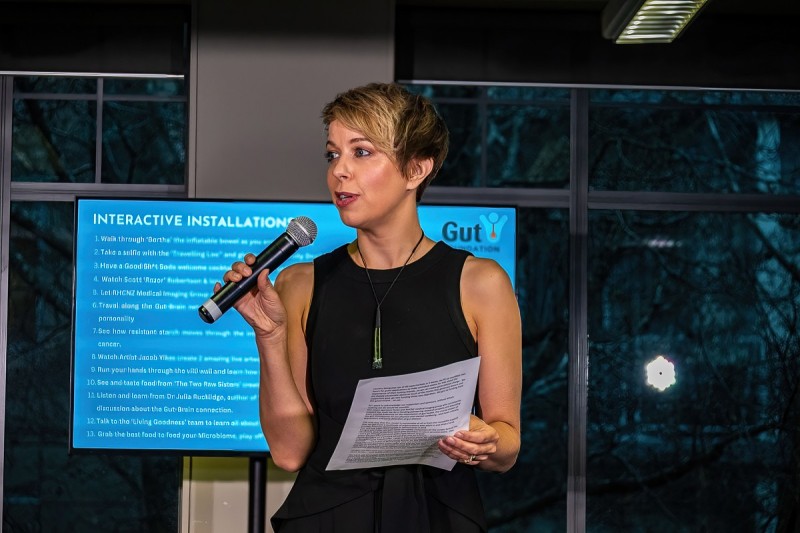 Alice Fitzgerald, the CEO of The Gut Foundation, presenting