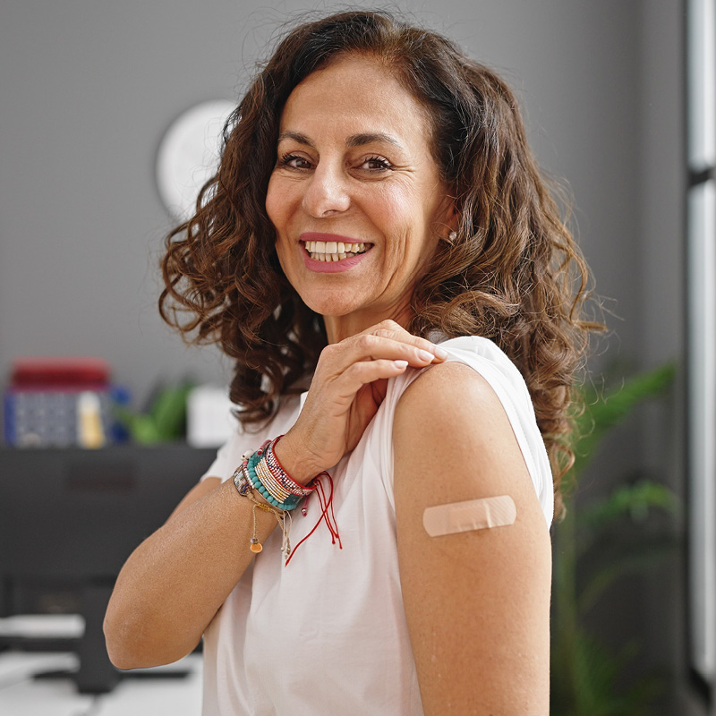 Flu jab square banner